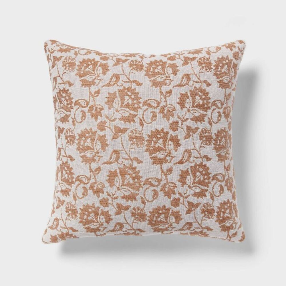 Threshold - Printed Floral Dec Pillow Euro Brown - Threshold Brown